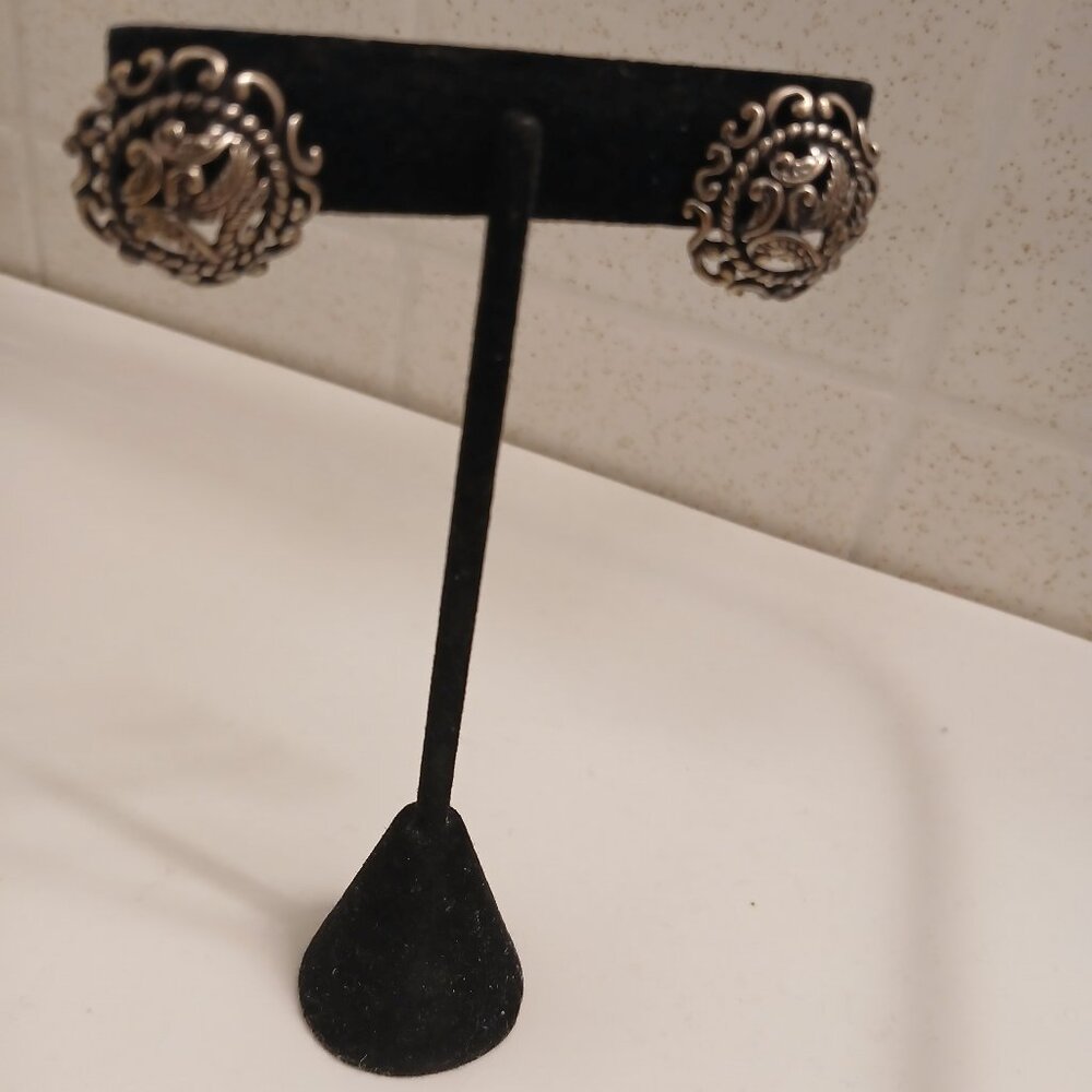 Silver Rodeo Sterling Silver Button Earrings - image 6